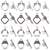 100Pcs 4 Styles Tibetan Style Alloy Toggle Clasps FIND-SC0008-04-1
