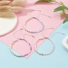 3Pcs 3 Color Glass Seed & Natural Pearl Braided Bead Bracelets Set BJEW-JB09572-2
