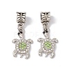 Tortoise Alloy Rhinestone European Dangle Charms ALRI-E002-01AS-01-2