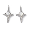 Brass Pave Shell Pendants KK-G497-09P-1