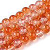Transparent Crackle Baking Paint Glass Beads X1-DGLA-T003-01C-11-1