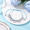 Flower Glass Seed Beads & Dyed Natural White Jade Beaded Bracelets BJEW-MZ00222-03-1