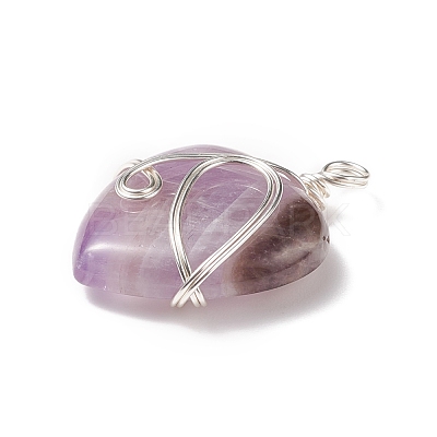 Natural Amethyst Pendants PALLOY-JF01663-03-1