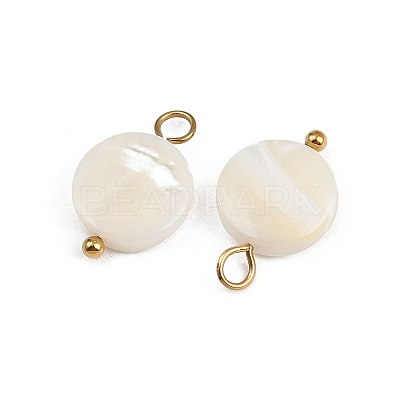 Natural Shell Disc Pendants X1-STAS-D378-31G-1