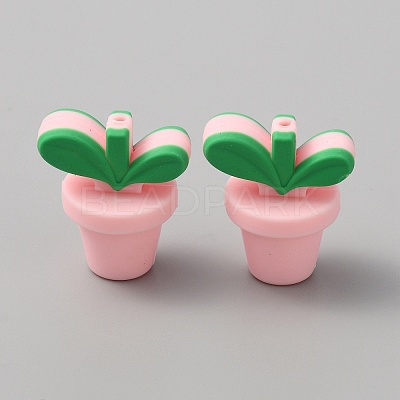 Leaf Pot Food Grade Eco-Friendly Silicone Beads SIL-WH0014-18J-1