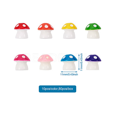 80Pcs 8 colors Resin Home Decorations RESI-KS0001-07-1