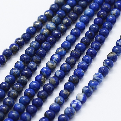 Natural Lapis Lazuli Beads Strands G-F561-4mm-G-1