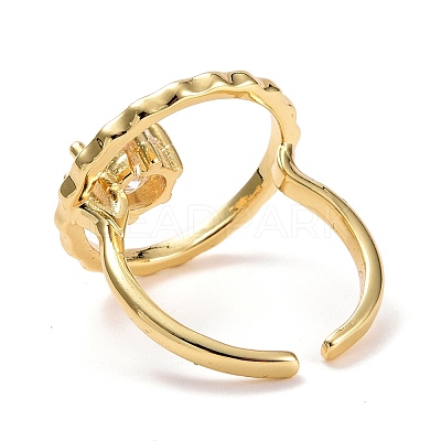 Hollow Ring with Cubic Zirconia Cuff Ring RJEW-E170-06G-1