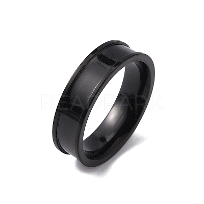 201 Stainless Steel Grooved Finger Ring Settings LS-STAS-WH0027-27D-EB-1