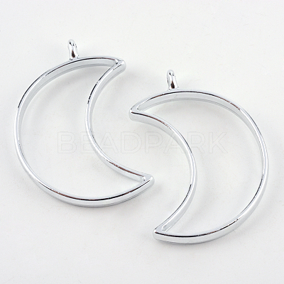 Rack Plating Alloy Open Back Bezel Pendants PALLOY-S047-39D-FF-1