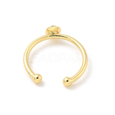 Brass Open Cuff Ring Settings KK-G518-04G-02-1