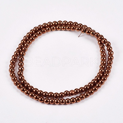 Electroplate Non-magnetic Synthetic Hematite Beads Strands G-J169A-4mm-01-1