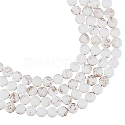 Frosted Round Natural Magnesite Beads Strands G-AR0003-23-1