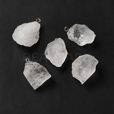 Raw Rough Natural Quartz Crystal Pendants G-A028-01H-1