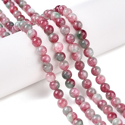 Dyed Natural White Jade Beads Strands G-T138-6mm-210-12-1