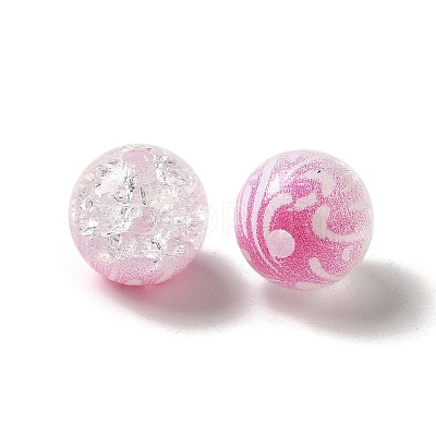 Duotone Spray Painted Crackle Acrylic Beads X-OACR-G029-02-1