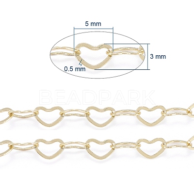 Brass Heart Link Chains CHC-G005-27G-1