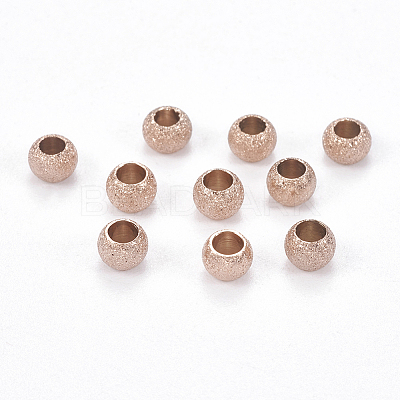 Ion Plating(IP) 304 Stainless Steel Textured Beads LS-STAS-I081-4mm-04RG-1
