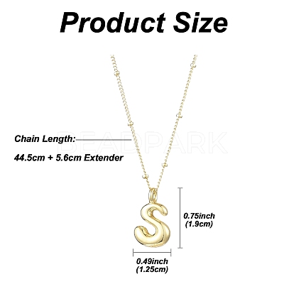 1Pc Initial Letter Brass Pendant Necklaces NJEW-YW0001-24S-1