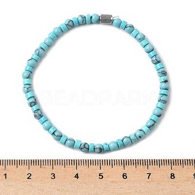 Synthetic Turquoise Beads Stretch Bracelets for Women Men PW-WG6A9BA-03-1