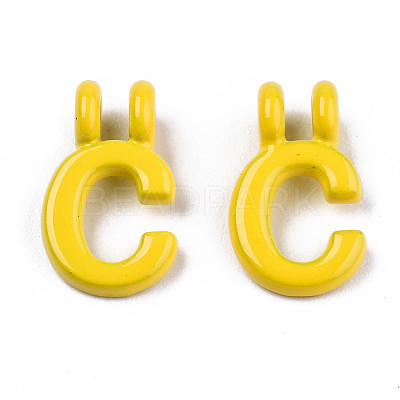 Spray Painted Alloy  2-Loop Link Pendants X-PALLOY-T075-48C-RS-1