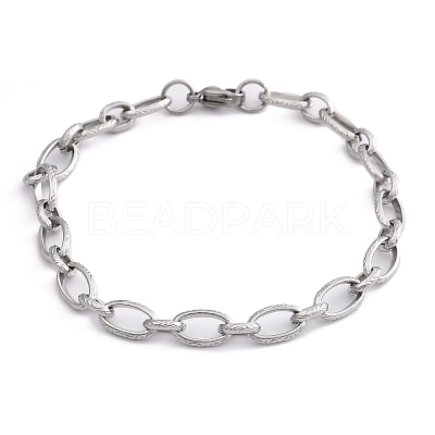 Tarnish Resistant Fashionable 304 Stainless Steel Engraved Vine Mother-son Chain Bracelets LS-STAS-A028-B101P-1