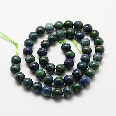 Natural Chrysocolla and Lapis Lazuli Beads Strands G-G735-07-6mm-1