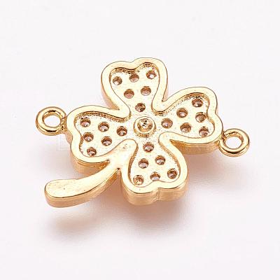 Brass Micro Pave Cubic Zirconia Links ZIRC-E118-13G-1