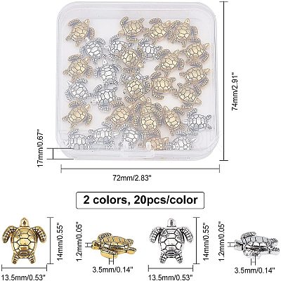 40Pcs 2 Colors Tibetan Style Alloy Beads TIBEB-CA0001-16-1