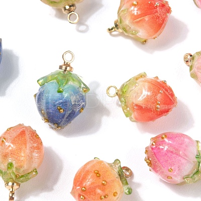 10Pcs 5 Colors Handmade Flower Pendants KY-LS0001-06-1