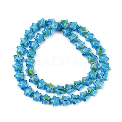 Handmade Millefiori Glass Beads Strands LAMP-H067-01G-1