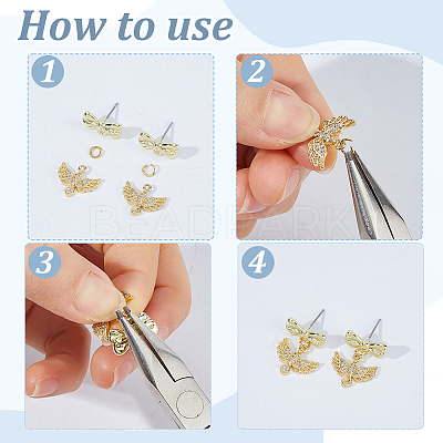 48Pcs 2 Colors Rack Plating Alloy Stud Earring Findings FIND-HS0002-64-1