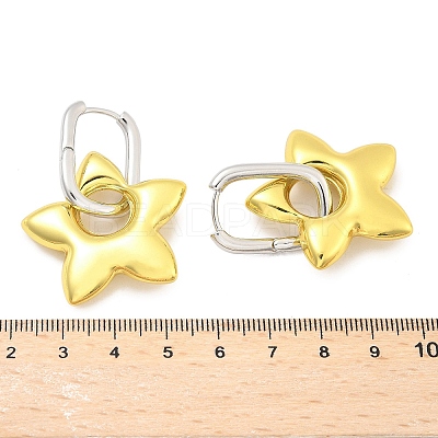 Star Brass Hoop Earrings for Women EJEW-U057-06C-03GP-1