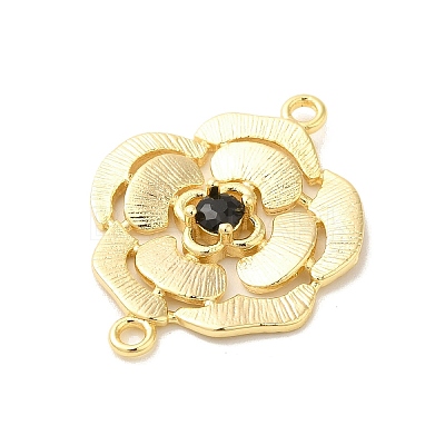 Brass Pave Glass Connector Charms KK-Z073-32G-02-1