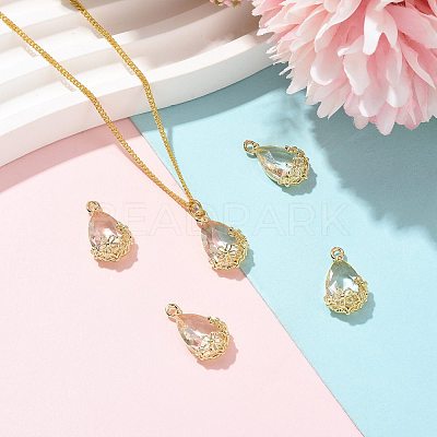 Transparent Glass Pendants GLAA-FZ0001-02B-1