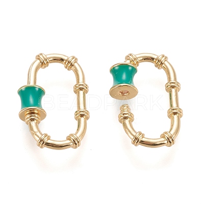 Brass Enamel Screw Carabiner Lock Charms KK-L006-002G-1