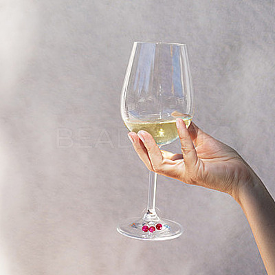 48Pcs 24 Colors Brass Wine Glass Charms AJEW-GO00002-1