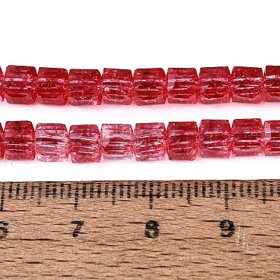 Crackle Transparent Glass Beads Strands GLAA-N062-4mm-13-1
