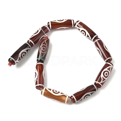 Rice Shape Tibetan Style dZi Beads Strands G-A269-A01-01-1