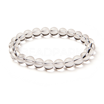 Natural Crystal Round Beads Stretch Bracelets BJEW-N301-8mm-07-1