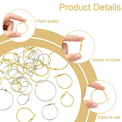 32Pcs 8 Styles Iron Huggie Hoop Earring Findings IFIN-FS0001-49A-1