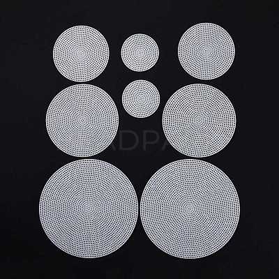 8Pcs 4 Style DIY Flat Round Plastic Mesh Sheet 