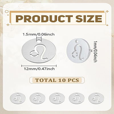 10Pcs 304 Stainless Steel Charms STAS-LP0003-19H-1