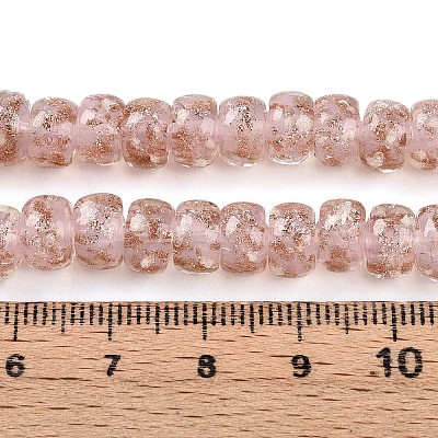 Luminous Handmade Gold Foil Glass Beads Strands FOIL-N029-02A-09-1