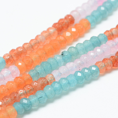 Natural White Jade Bead Strands G-R343-2x4-34-1