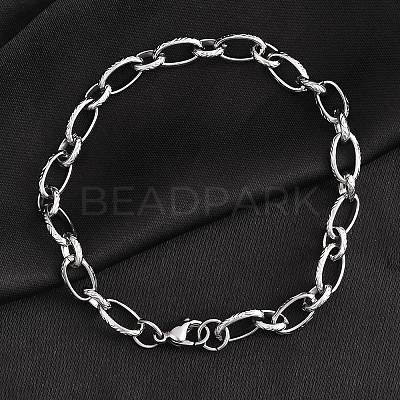 Tarnish Resistant Fashionable 304 Stainless Steel Engraved Vine Mother-son Chain Bracelets LS-STAS-A028-B101P-1