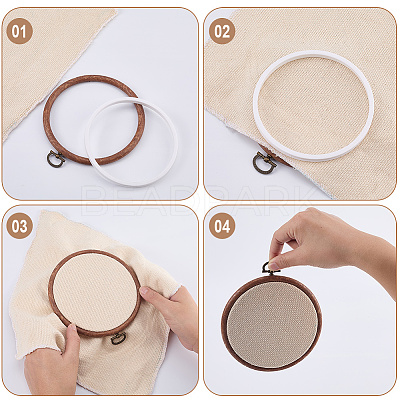 8Pcs 2 Styles Plastic Cross Stitch Embroidery Hoops DIY-CP0012-37-1