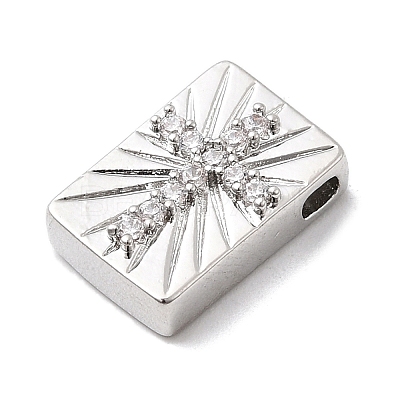 Brass Micro Pave Cubic Zirconia Beads KK-A277-20P-1