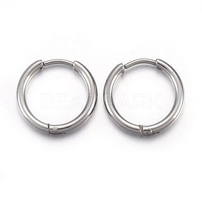 Tarnish Resistant 202 Stainless Steel Huggie Hoop Earrings EJEW-L205-02K-P-1