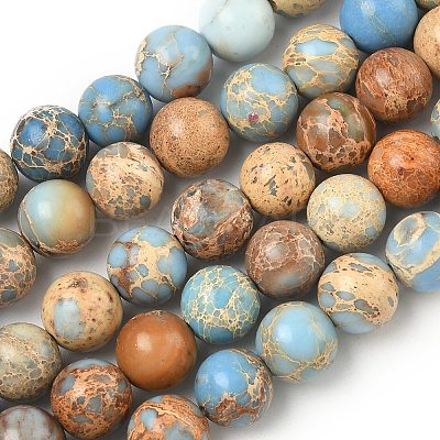 Natural Imperial Jasper Beads Strands G-I122-8mm-13-1